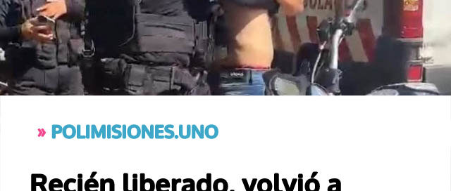 Recién liberado, volvió a delinquir y fue detenido por un robo bajo la modalidad motochorro en Posadas