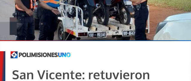 San Vicente: retuvieron motocicletas y aprehendieron a personas por disturbios en la vía pública